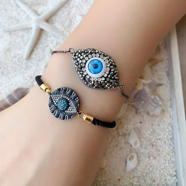 Turkish Zircon Blue crystal Bracelet Girls Evil Eye