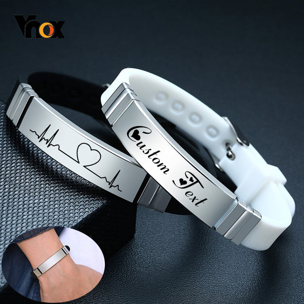 Casual Silicone Stainless Steel Bracelet for Men