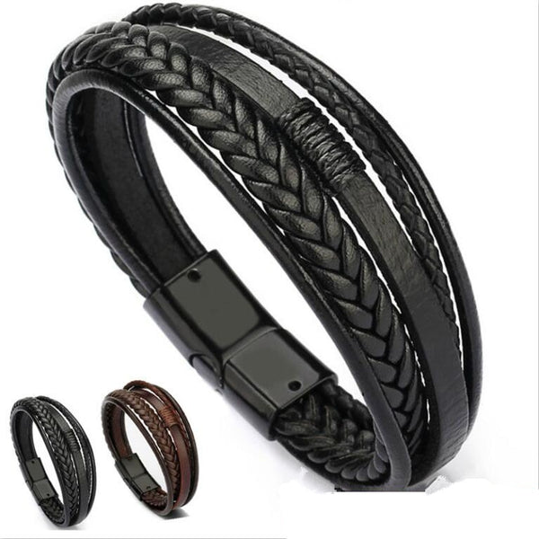 Multi Layer Wrap Leather Bracelet For Men