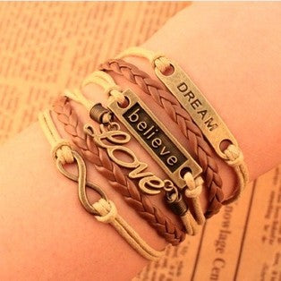 Love Multilayer Hand-woven Leather Rope for Wemen