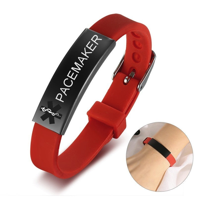 Waterproof Soft Silicone Sports Medical Alert ID Bracelets for both